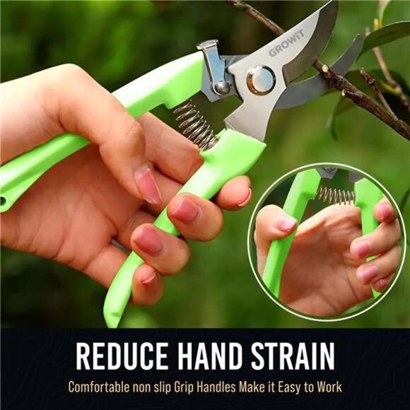 Pruning Shears & Gardening Scissors Set - 7"Titanium Coated Sharp Garden Clipper - Picture 7 of 8